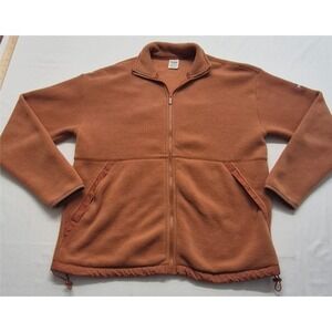 Pink Victoria Secret women's burnt orange fleece full zip Jacket pockets SM
